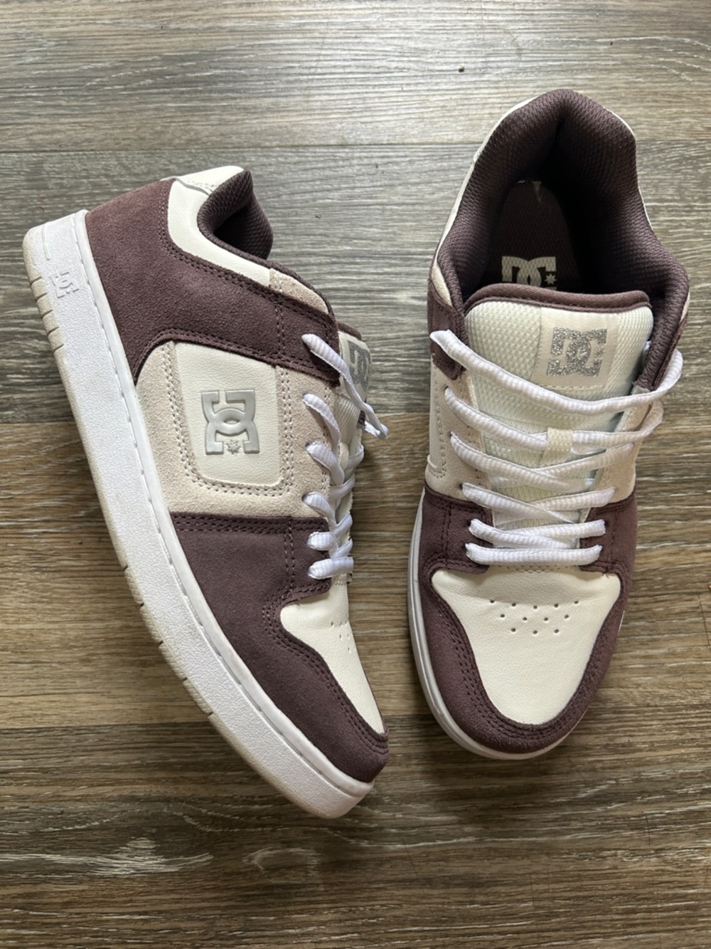 DC Women’s Plum and Off-White Skate Sneakers